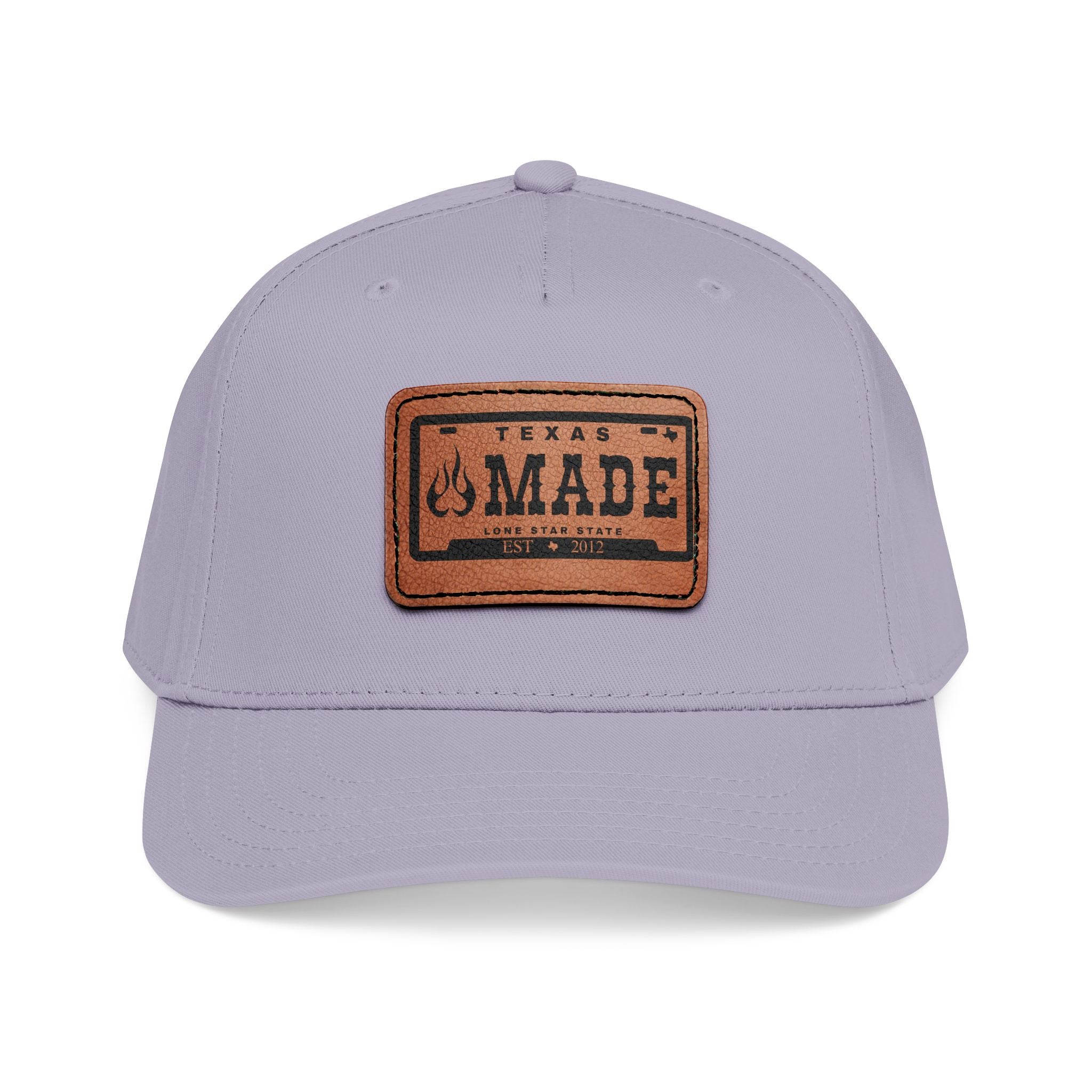 Mid Profile Baseball Cap with Leather Patch (Rectangle)