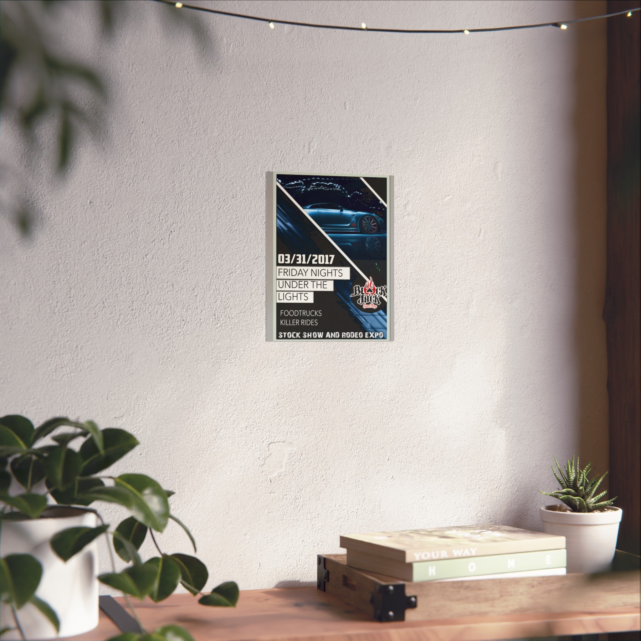 Fine Art Poster — 'Friday Nights Under the Lights' Car Show Event Print