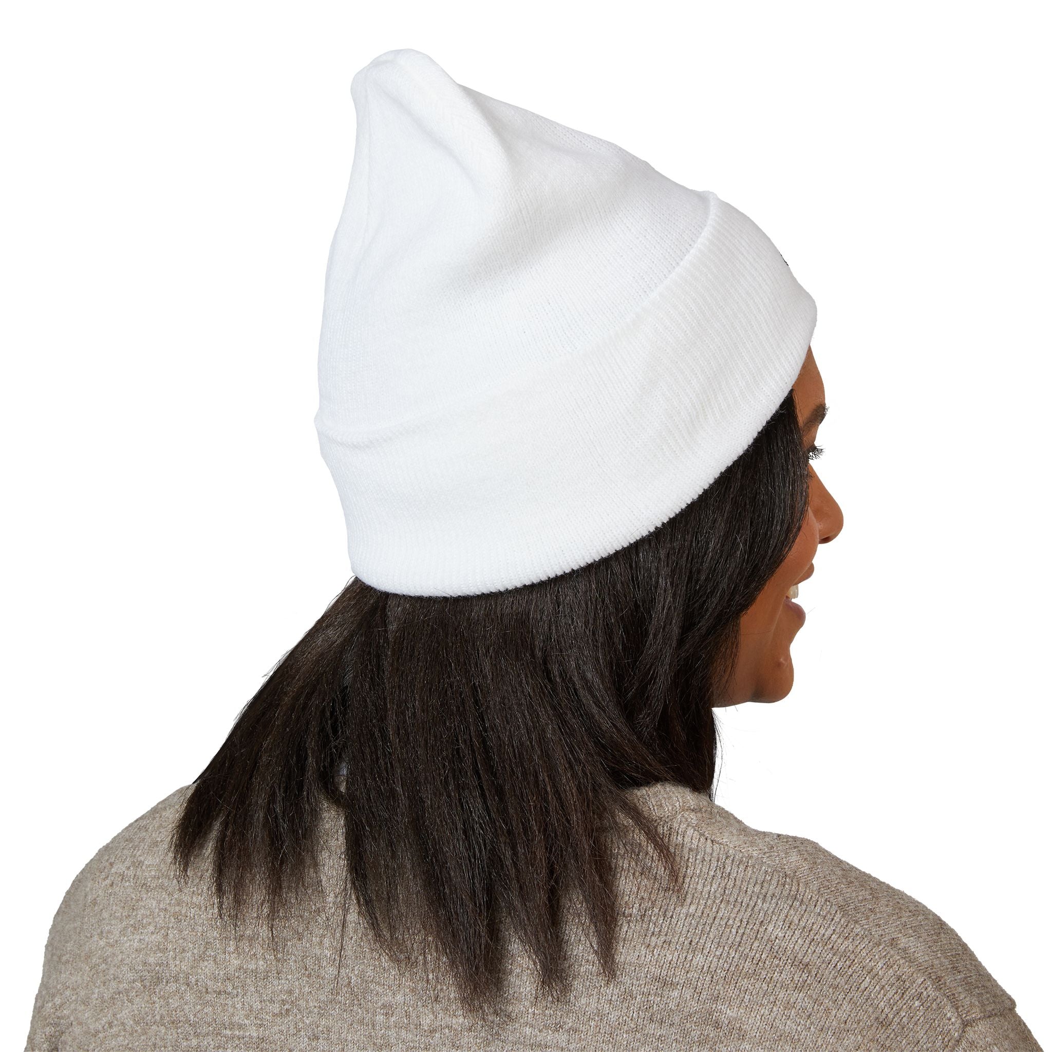 Embroidered Flame Cuffed Beanie – Minimalist Winter Knit Hat