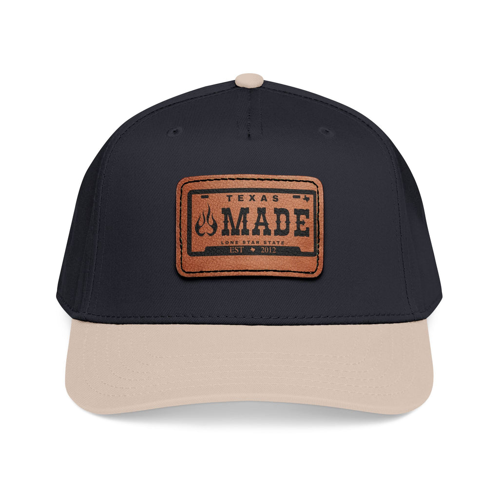 Mid Profile Baseball Cap with Leather Patch (Rectangle)