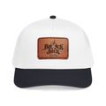 Leather Patch Baseball Cap — 'Black Jack' Vintage Logo Mid-Profile Hat