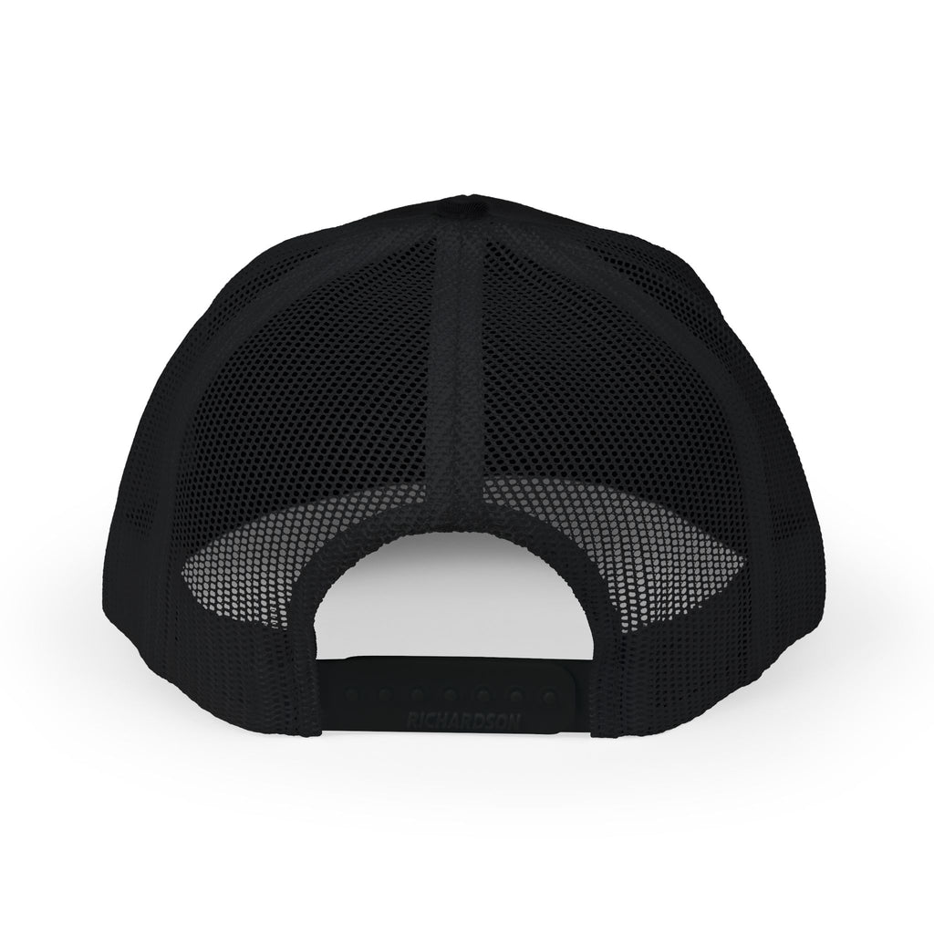 Flame Patch Trucker Cap — Retro Red Fire Embroidered Snapback