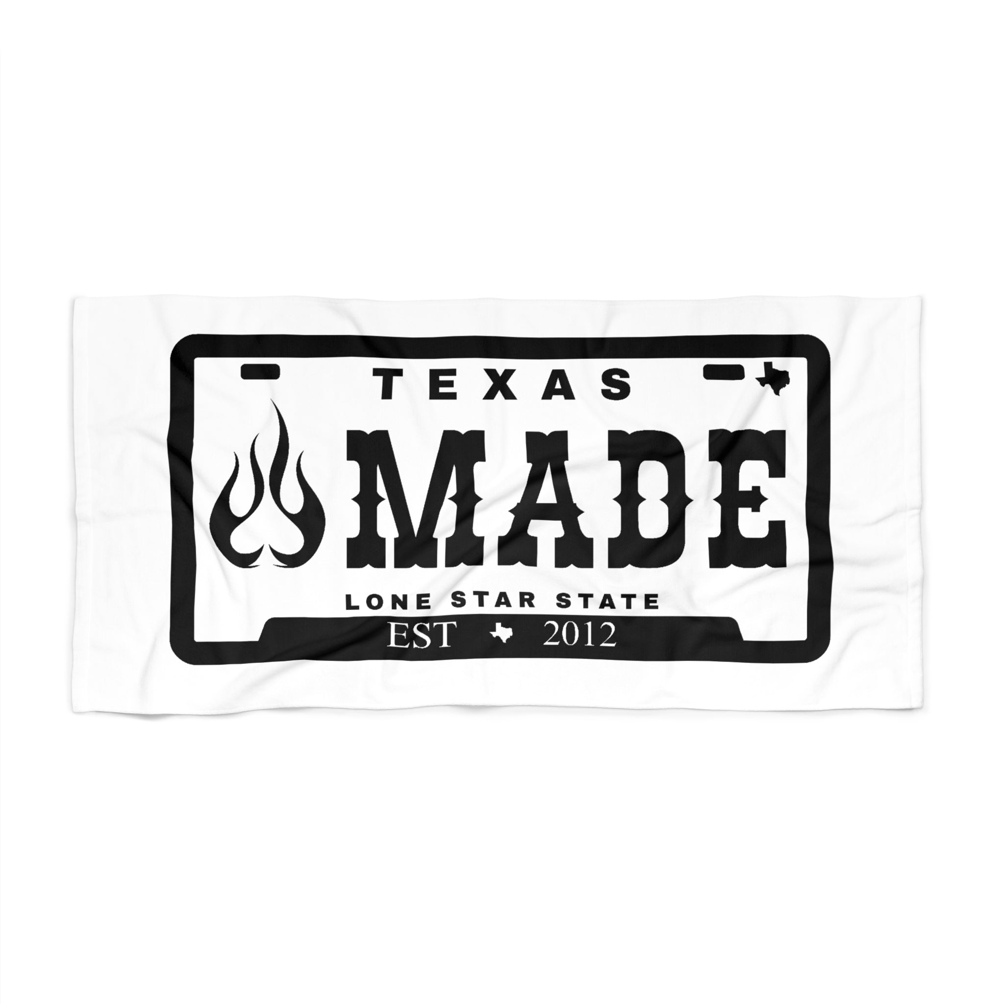 Texas Made Beach Towel – Lone Star State License Plate Design