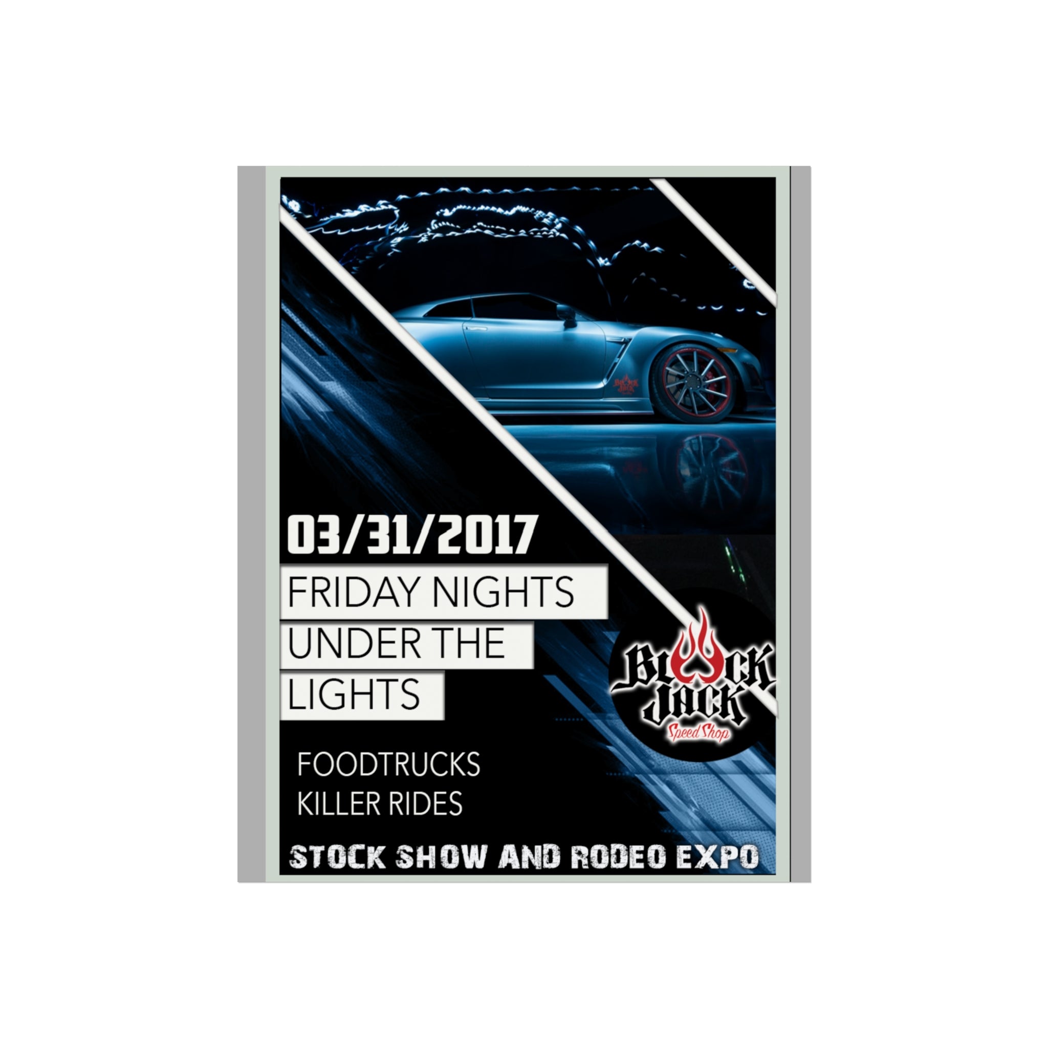 Fine Art Poster — 'Friday Nights Under the Lights' Car Show Event Print