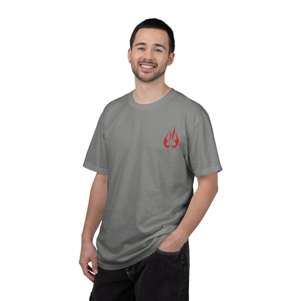 Blackjack Speed Shop T-Shirt — Retro Stripes & Flame Logo