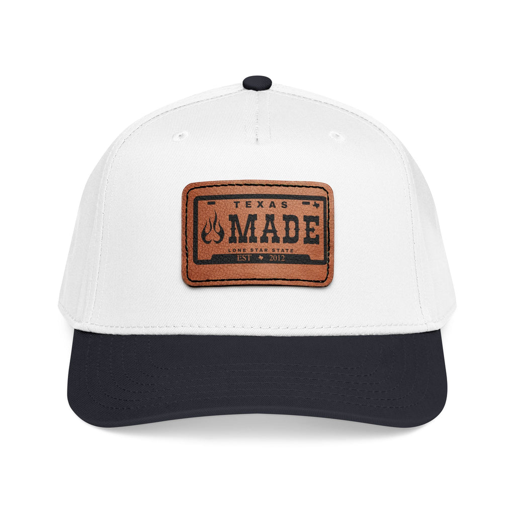 Mid Profile Baseball Cap with Leather Patch (Rectangle)