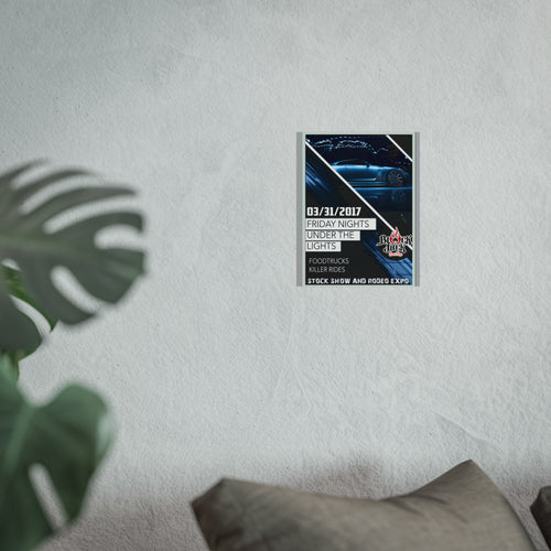 Fine Art Poster — 'Friday Nights Under the Lights' Car Show Event Print