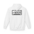 Texas Made Hoodie — ’Texas Made’ License Plate Design with Flame Logo