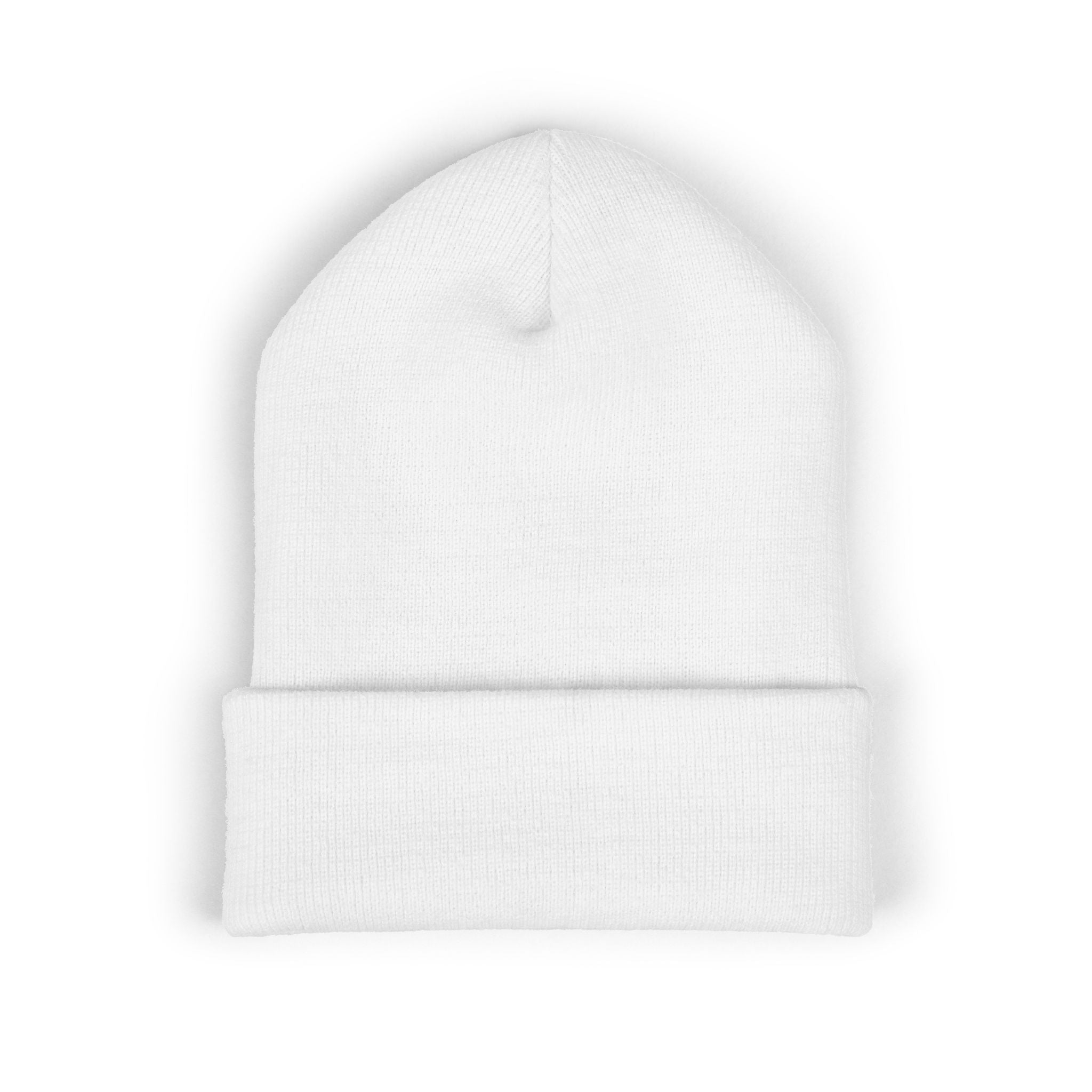 Embroidered Flame Cuffed Beanie – Minimalist Winter Knit Hat