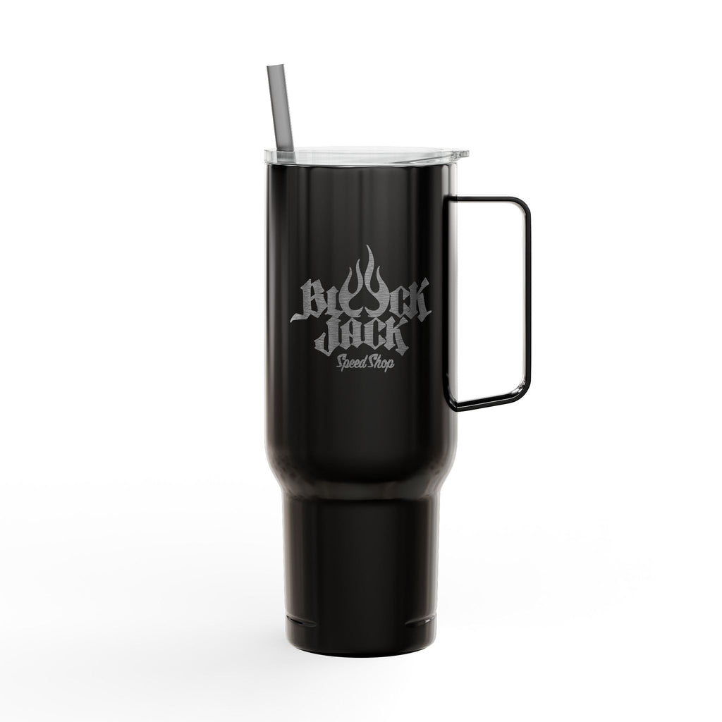 40oz Engraved Insulated Tumbler with Handle & Lid — Double-Wall Travel Mug
