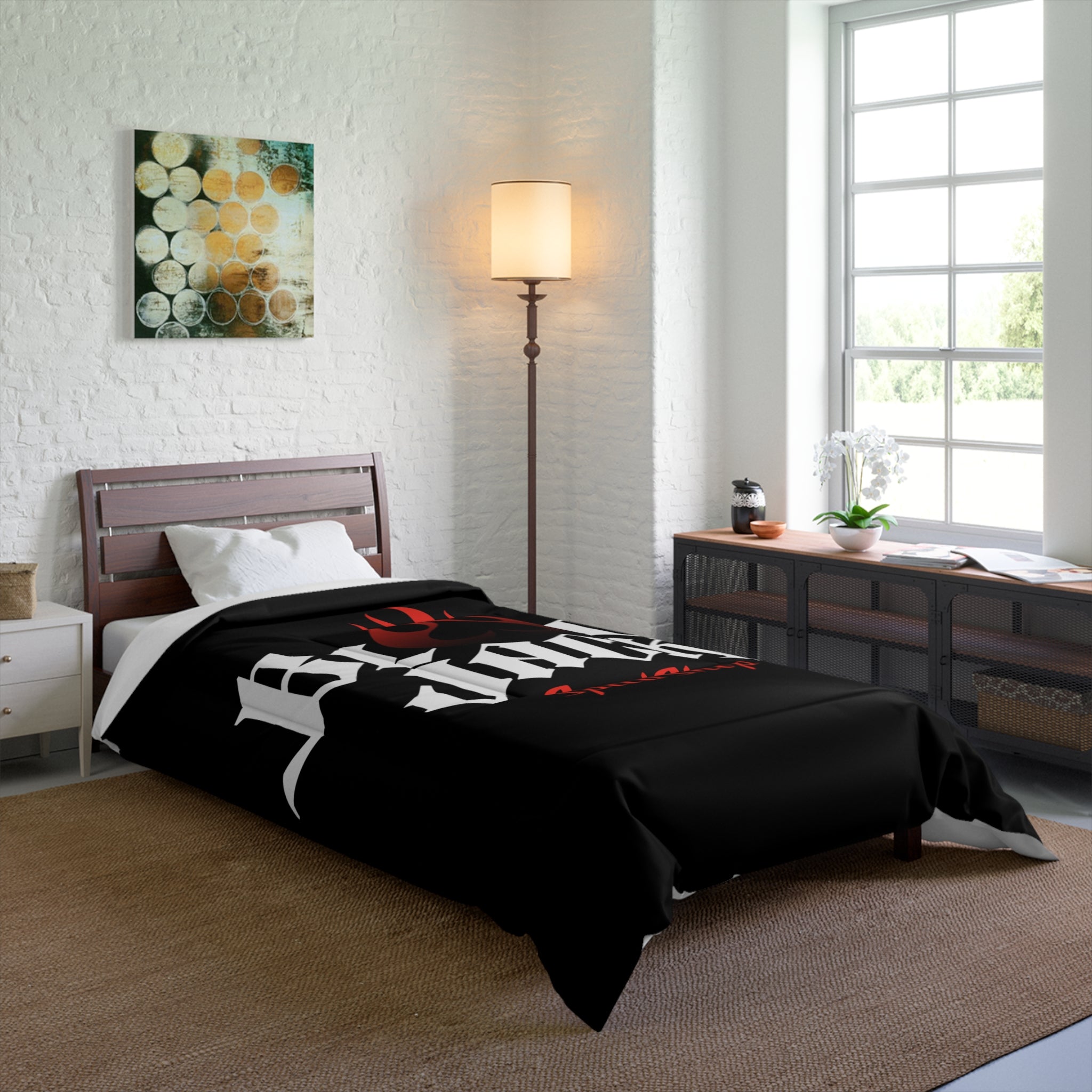 Black Jack Speed Shop Comforter - Flame Racing Logo Bedding