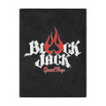Minky Blanket - Black Jack Speed Shop Flame Logo Plush Throw