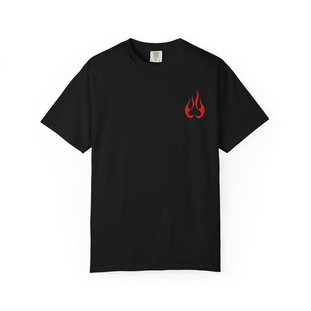 Blackjack Speed Shop T-Shirt — Retro Stripes & Flame Logo