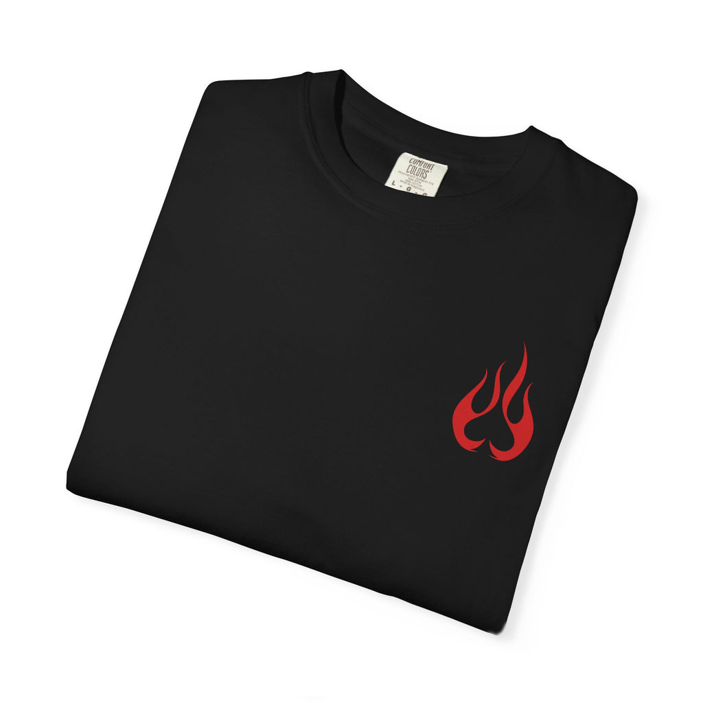 Blackjack Speed Shop T-Shirt — Retro Stripes & Flame Logo