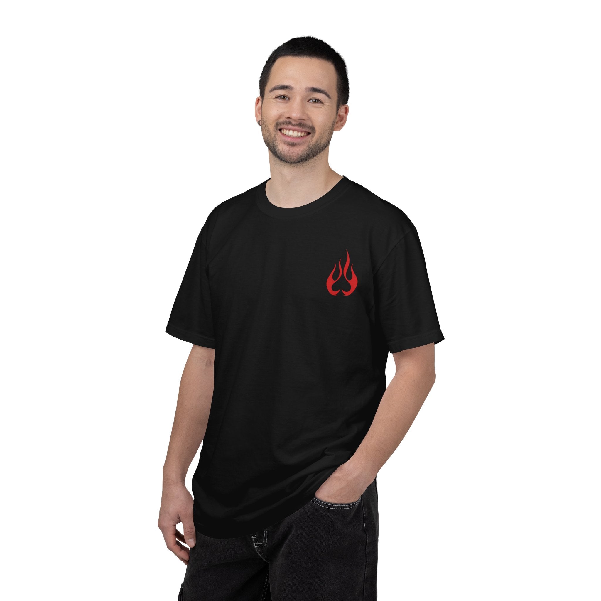 Blackjack Speed Shop T-Shirt — Retro Stripes & Flame Logo
